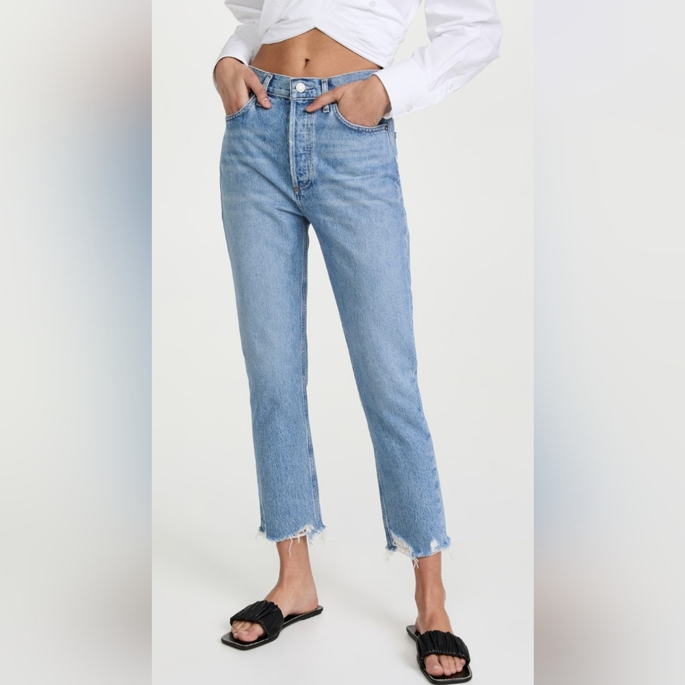 AGOLDE Riley High Rise Straight Crop Jeans